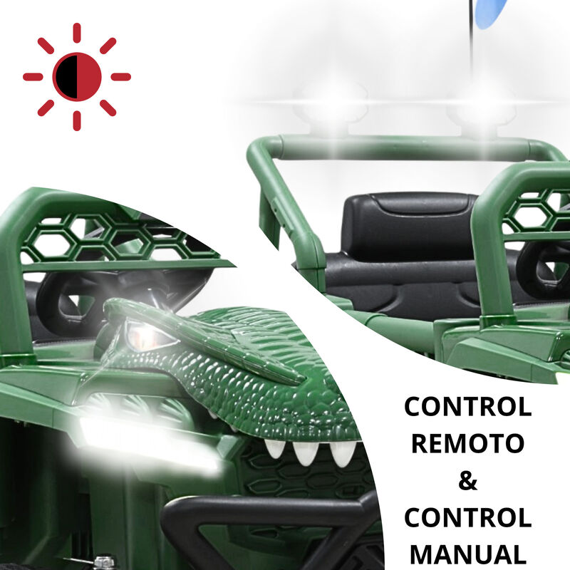 Montable El&eacute;ctrico Para Ni&ntilde;os Dinosaurio Con Co... image number null