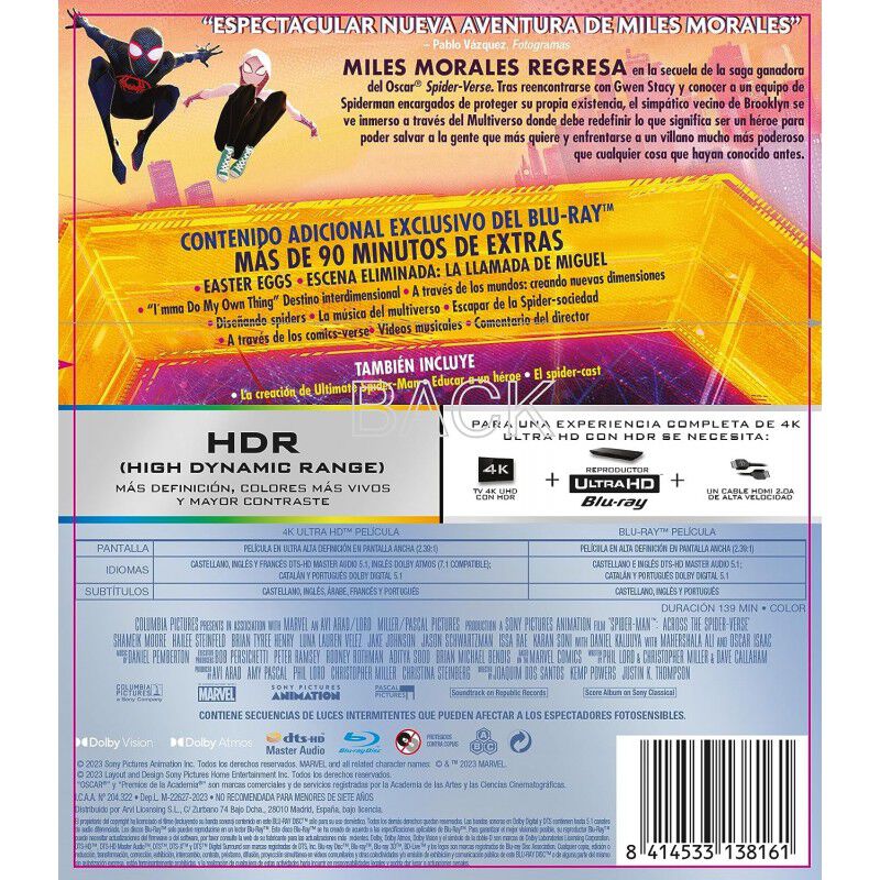 Spider-man: Cruzando El Multiverso [4k Uhd, Blu... image number null