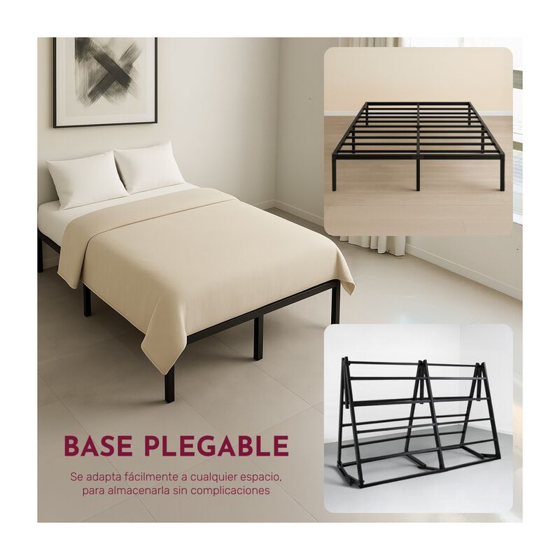 Base Cama Matrimonial Box Plegable Metal Acero ... image number null