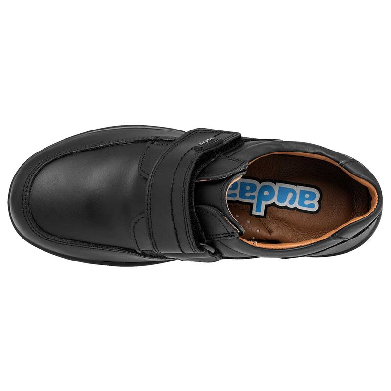 Audaz Zapato Escolar En Piel Para Ni&ntilde;o Negro Co... image number null