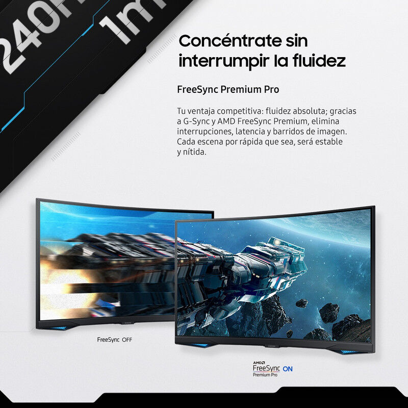 Monitor Gamer Curvo 27 Samsung QHD 240Hz FreeSy... image number null