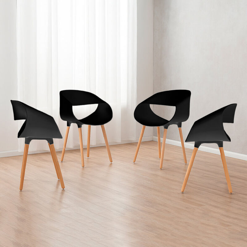 Set de 4 Sillas Tipo Eames Plastic Armchair - C... image number null