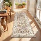 Alfombra Lokhom 61 cm X 152 cm Beige Lavable Antideslizante