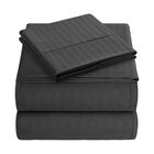 Juego de 3 Piezas de Sabanas Individuales Hipoalerg&eacute;nicas Negro Rayas Bluelander