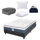 Colch&oacute;n Queen Size Cantabria + Box + Almohada One + Protector Cloud + 1 Juego De S&aacute;banas Softy + Edredon Homy