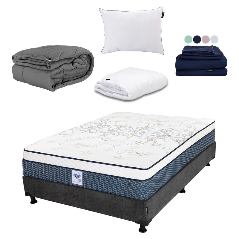 Colch&oacute;n Queen Size Cantabria + Box + Almohada O... image number null
