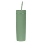 Vaso T&eacute;rmico Uxcell 450 ml Verde Claro Con Tapa Y Pajilla