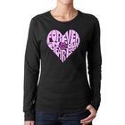 Camiseta De Manga Larga Word Art Para Mujer - Forever In Our Hearts- Negro