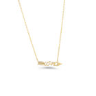 Gargantilla De Flecha Oro Amarillo 10k Con Zirconias (love) Colgante De Corazon (42 + 3cm Aprox) Colgante De Corazon