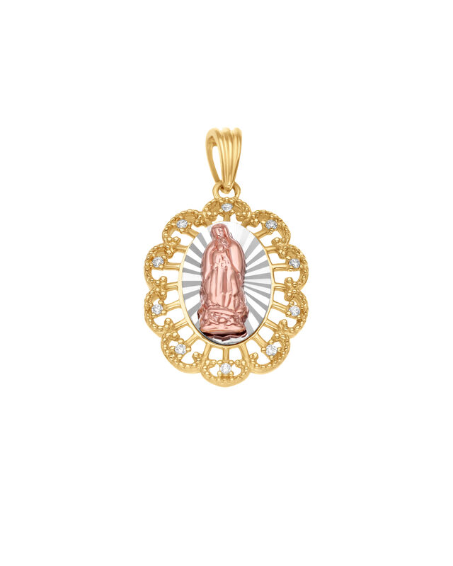 Medalla De La Virgen De Guadalupe Oro Florentin... image number null