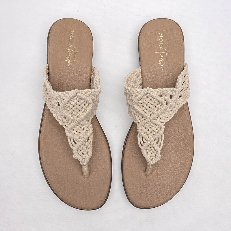 Mora Tierra sandalia piso para mujer latte cod ... image number null