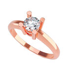 Anillo de Compromiso de 14K con Diamante de Laboratorio 0.20 CT F VS1 Talla 10.5 ORO ROSA 14K &ndash; Amore Mio!