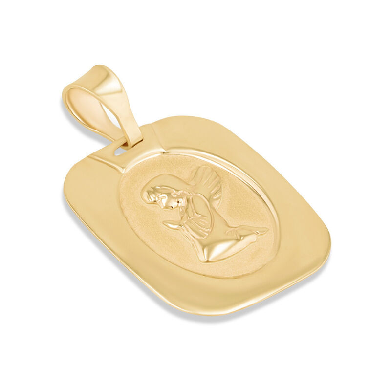 Medalla Rectangular De Angel De La Guarda Oro A... image number null