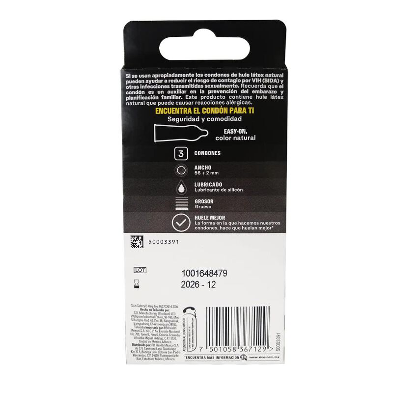 Preservativos Sico Safety Feel - 3 Condones image number null