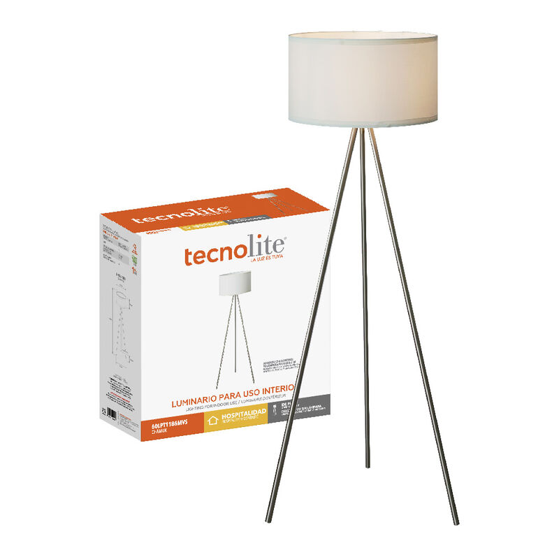 Lámpara de Pie Trípode de Acero, Potencia Máx. ... image number null