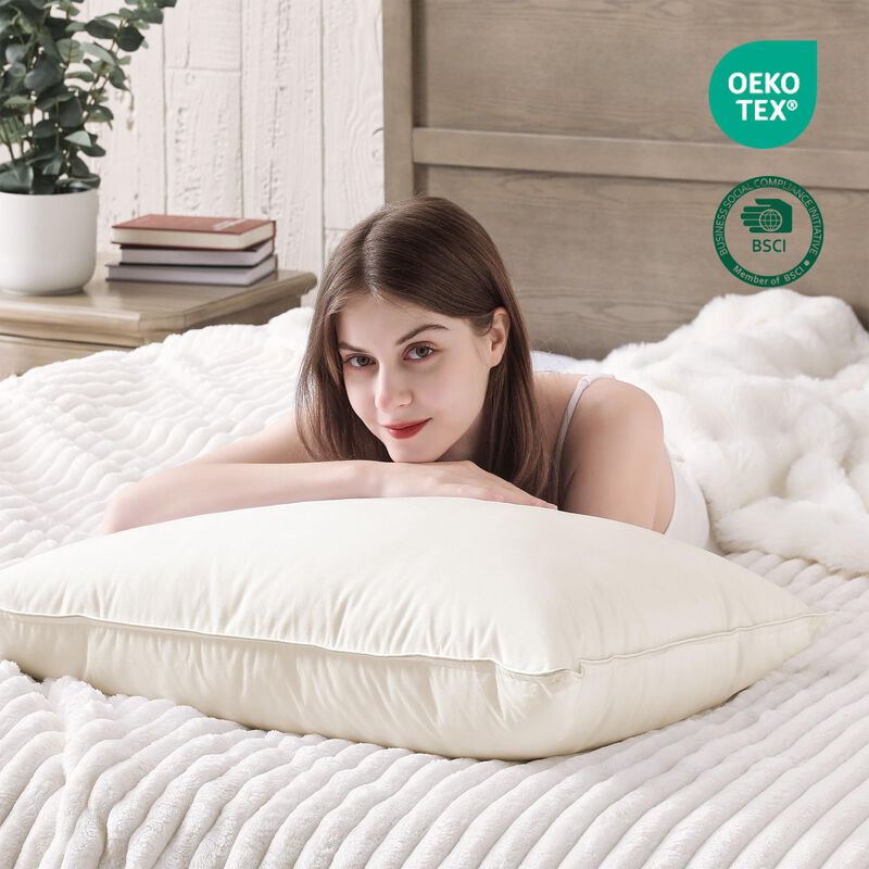 Juego De 2 Plumas De Ganso Pillow Puredown Quee... image number null