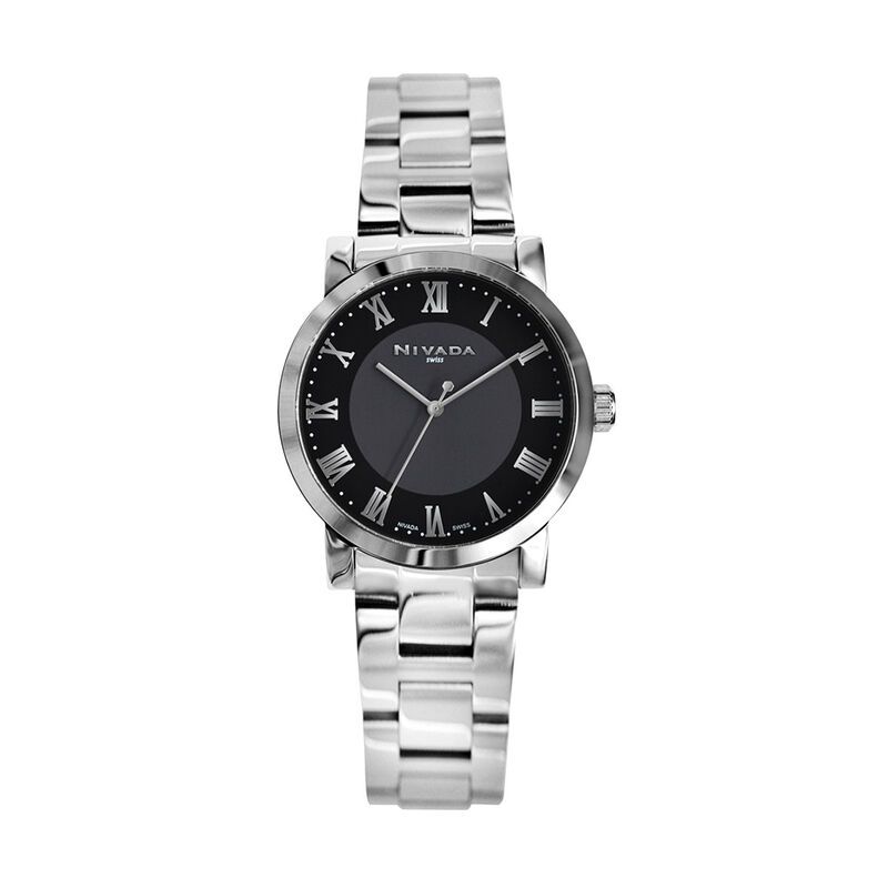Reloj Nivada Corporate Dama Acero Negro Rom&aacute;n image number null