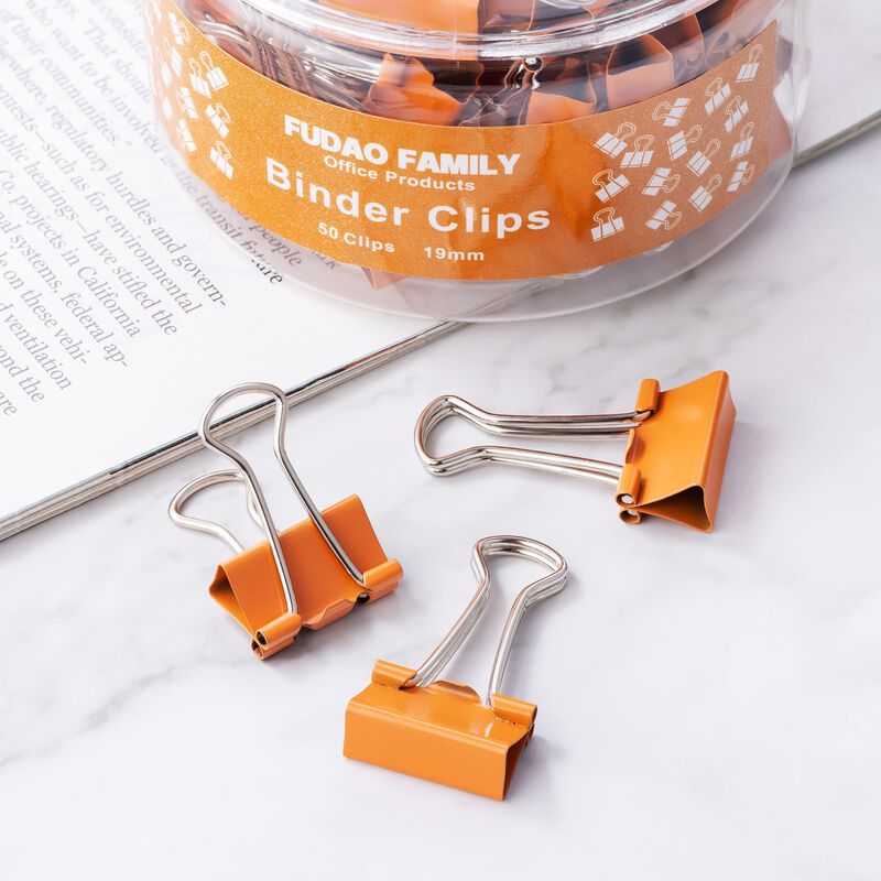 Clips De Sujeci&oacute;n Fudao Family 19 mm Naranja - ... image number null