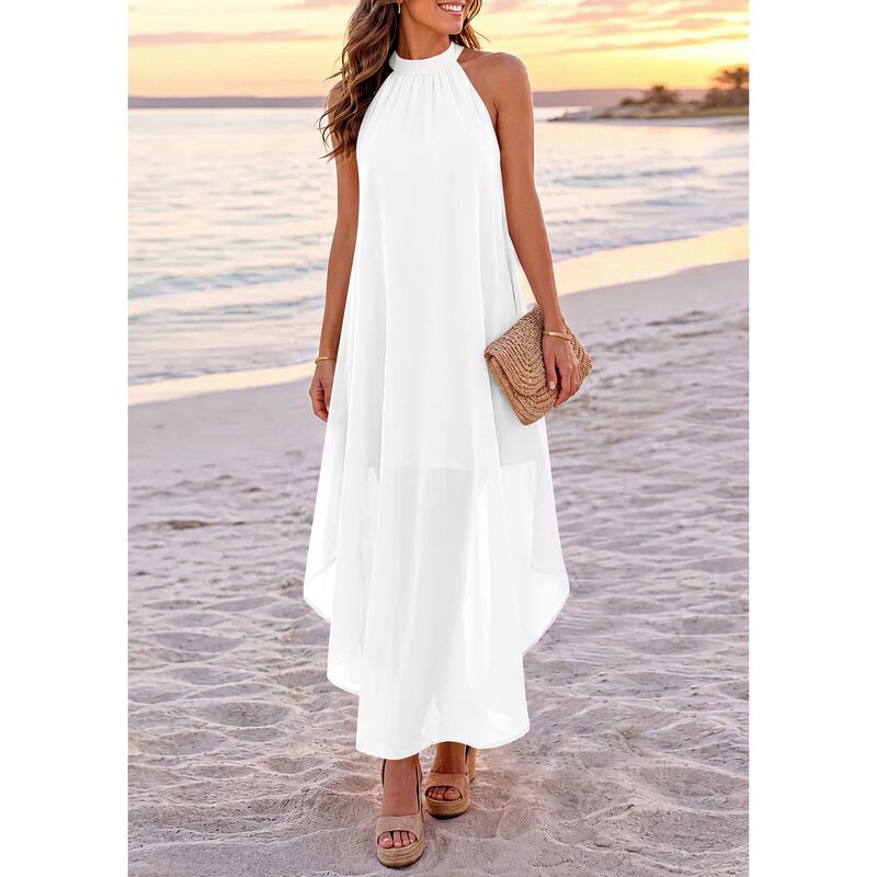 Vestido Prettygarden Halter Maxi Blanco XL image number null