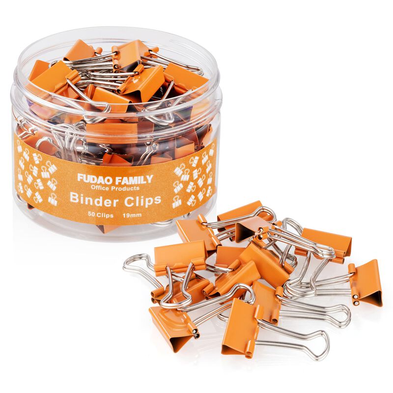 Clips De Sujeci&oacute;n Fudao Family 19 mm Naranja - ... image number null