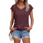 Camiseta Automet Cuello En V Mangas Cap Color Vino