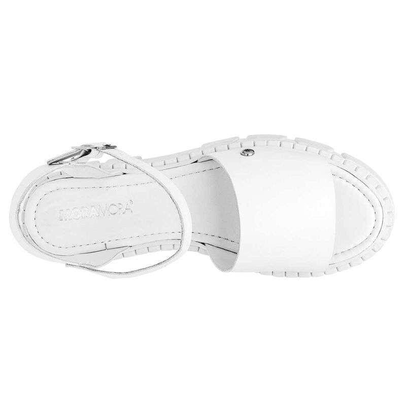 Moramora Sandalia para mujer blanco BAJA image number null