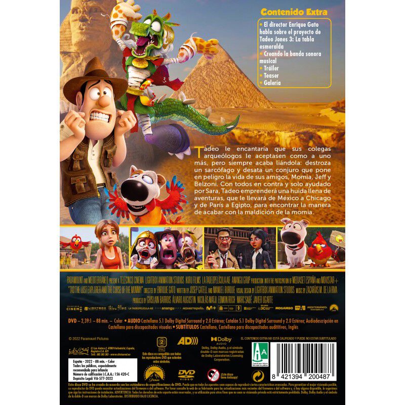 Tadeo Jones 3: La Tabla esmeralda (DVD) [DVD] image number null