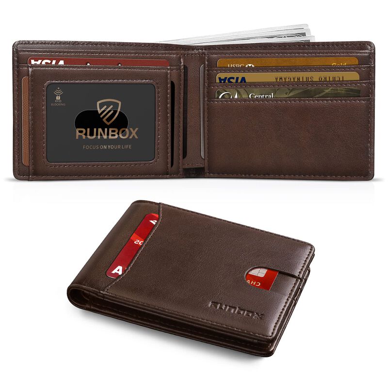 Cartera Runbox Slim De Piel Con Bloqueo Rfid, C... image number null