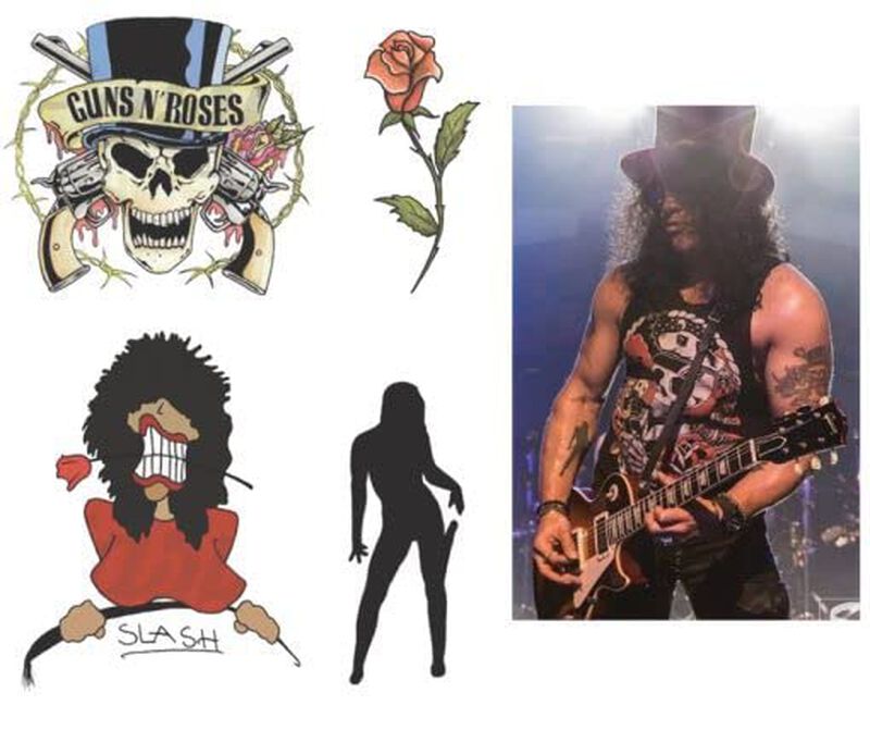 Tatuaje Temporal Inkwear Slash Guitarrista image number null
