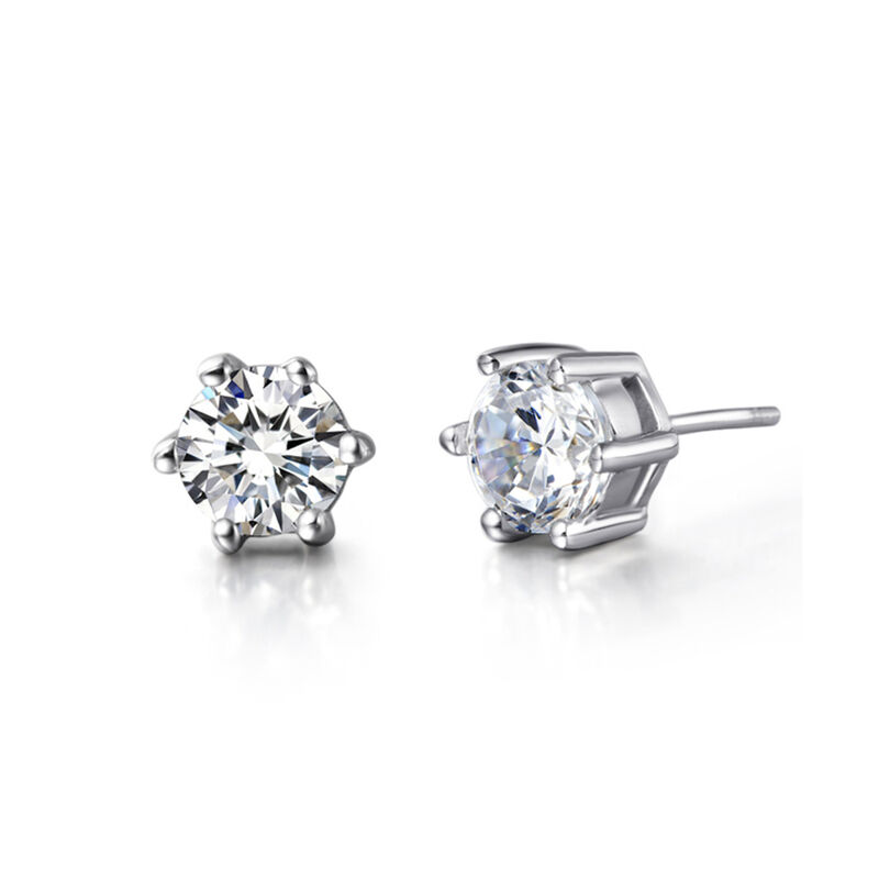 Aretes en Baño de Oro Blanco de 18K con Crista... image number null