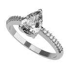 Anillo de Compromiso en Oro Blanco 10K con Circonia -  Talla:6/ FJ584-10W-CZ-6