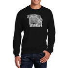 Sudadera De Cuello Redondo Word Art Para Hombre - Cara de Pug - Negro