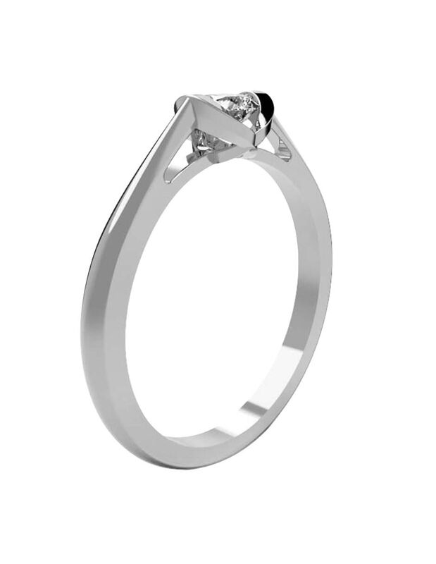 Anillo de Compromiso en Oro Blanco 10K con Circ... image number null