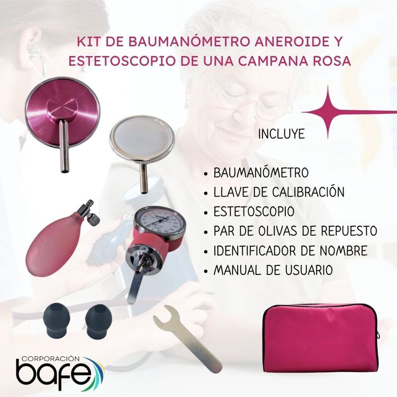 Kit Bauman&oacute;metro Aneroide Y Estetoscopio De Una... image number null