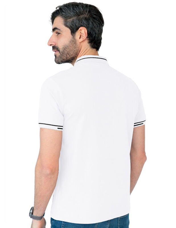 Playera Hombre Premium Cuello Con Cierre Blanco... image number null