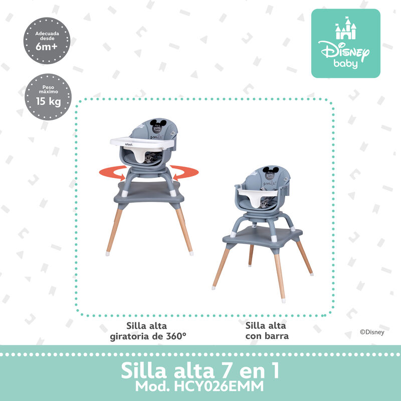 Silla alta periquera para beb&eacute;s con giro 360&deg; a... image number null