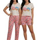 Pijama De 3 Piezas Mujer Pantalon Short Y Playera A Juego PIJ-077-3 Dise&ntilde;o 28 Pijama De Mujer