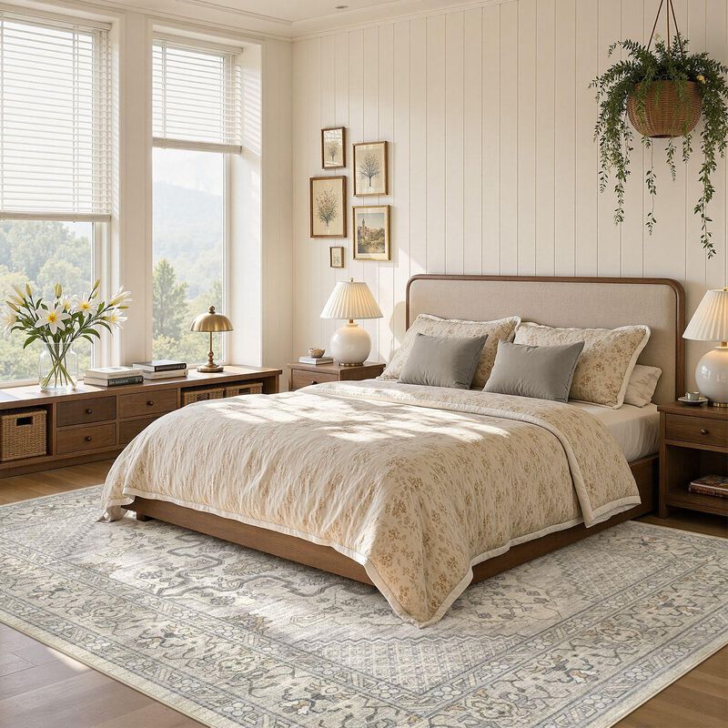 Alfombra Tortania 147x178 Cm Lavable Boho Beige... image number null