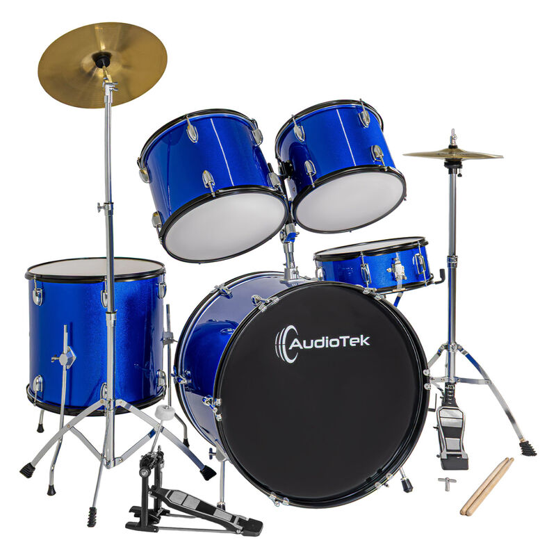 Batería Musical Acústica 5pz Platillos Atriles ... image number null