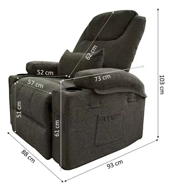 Sill&oacute;n Reclinable con calentador y masajeador image number null