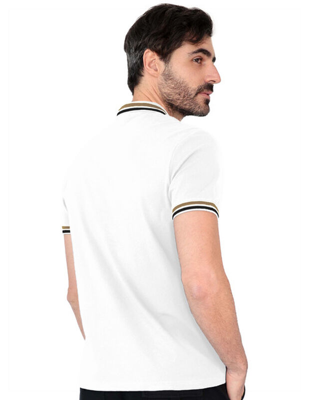 Playera Caballero Polo Cuello Abotonado Blanco ... image number null