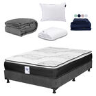 Colch&oacute;n Queen Size Premier + Box + Almohada One + Protector Cloud + 1 Juego De S&aacute;banas Softy + Edred&oacute;n Homy