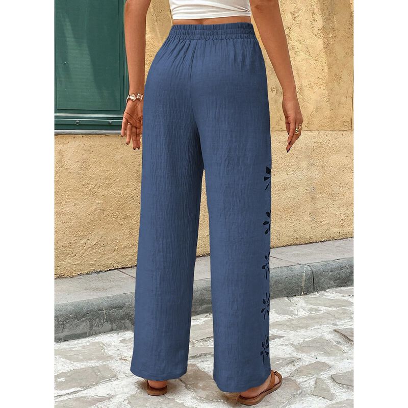 Pantalones Evaless Xl Pierna Ancha Corte Floral... image number null