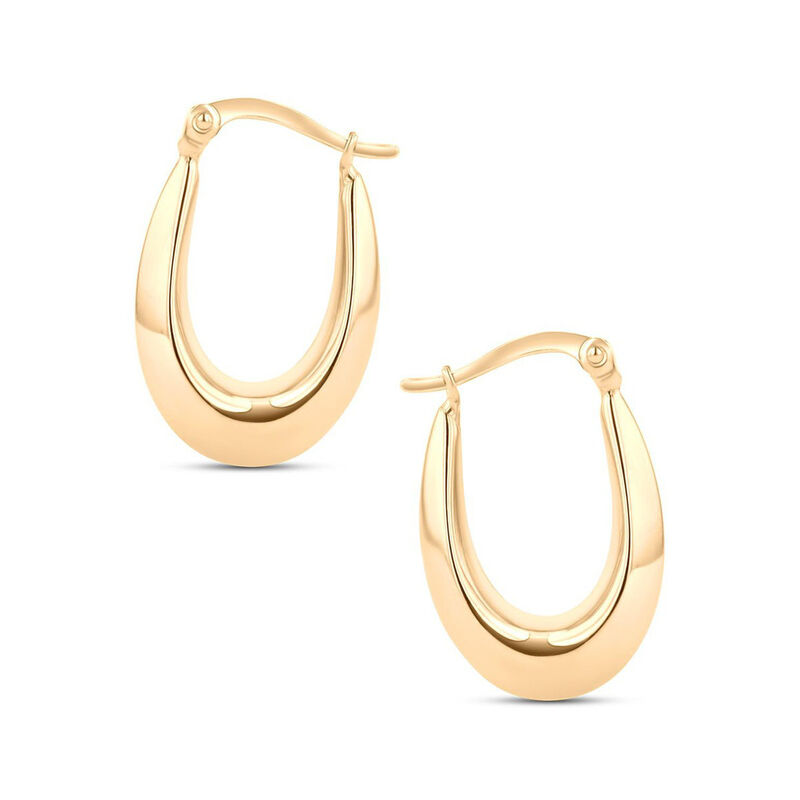 Arracadas Ovaladas De Oro Amarillo 14K (21.5 X ... image number null