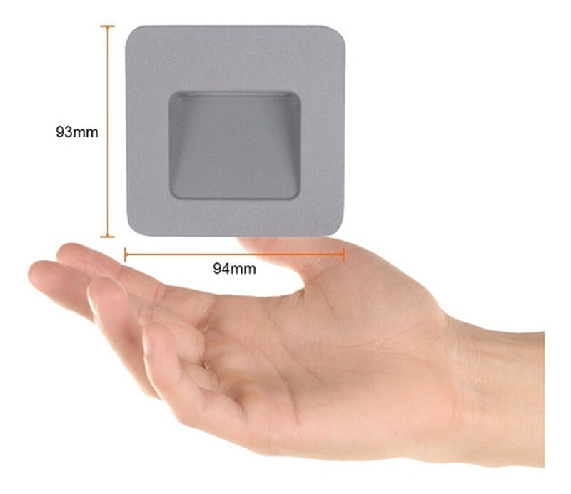 Lampara Empotrado En Muro Gris 2w Luz Suave Cál... image number null