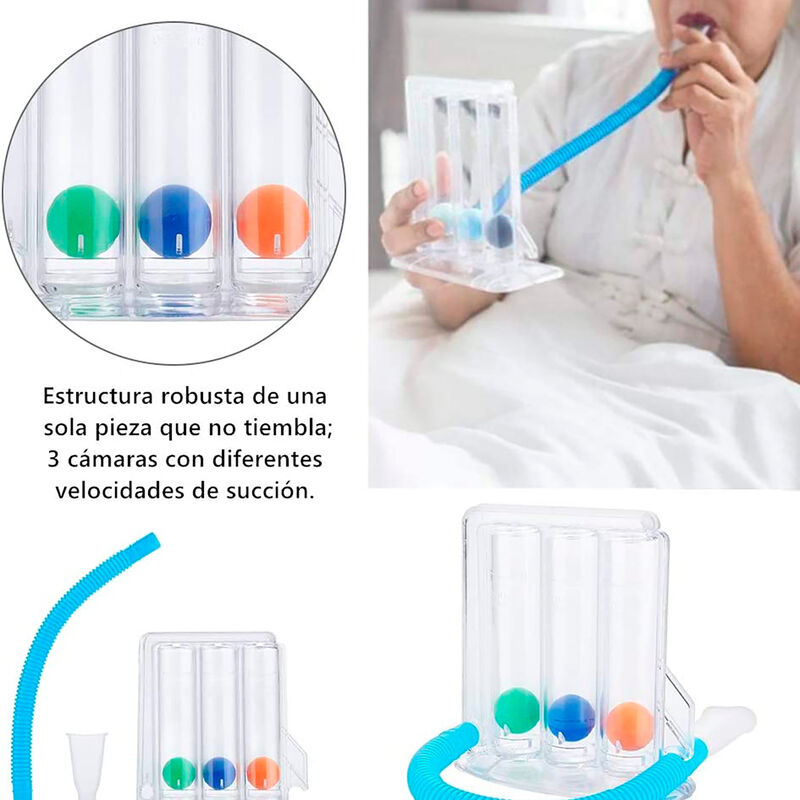 Inspirometro Incentivo de 3 Bolas (Inhalaci&oacute;n)|... image number null