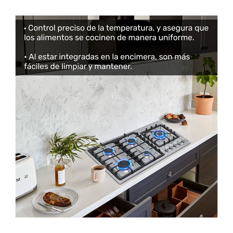 Parrilla Gas 5 Quemadores Acero Inox Empotrable... image number null