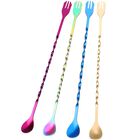 Cuchara De Bar Boao 25 cm Arco&iacute;ris Pack De 4 Con Mango En Espiral