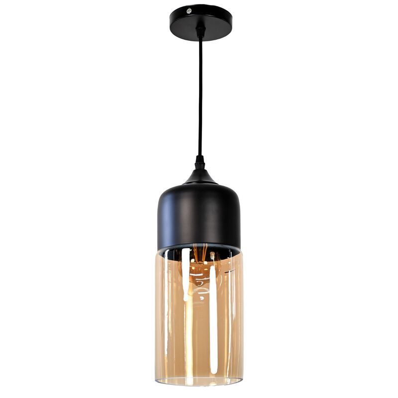 L&aacute;mpara Colgante Cil&iacute;ndrica Delgada Con Cristal... image number null