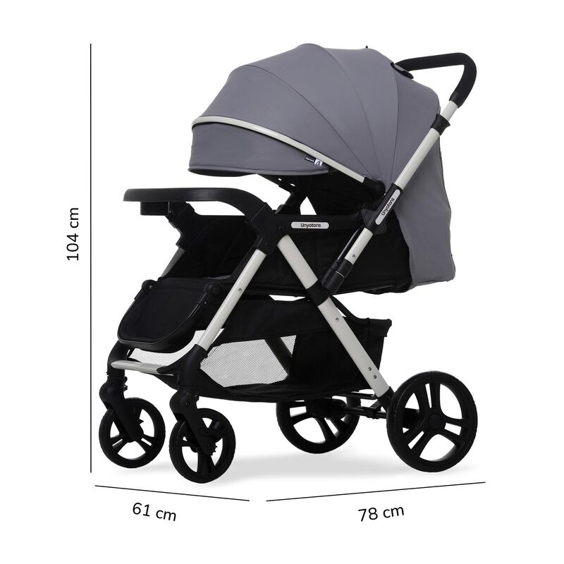 CARRIOLA CON PORTABEBE UNYOTONS K8 GRIS REVERSI... image number null